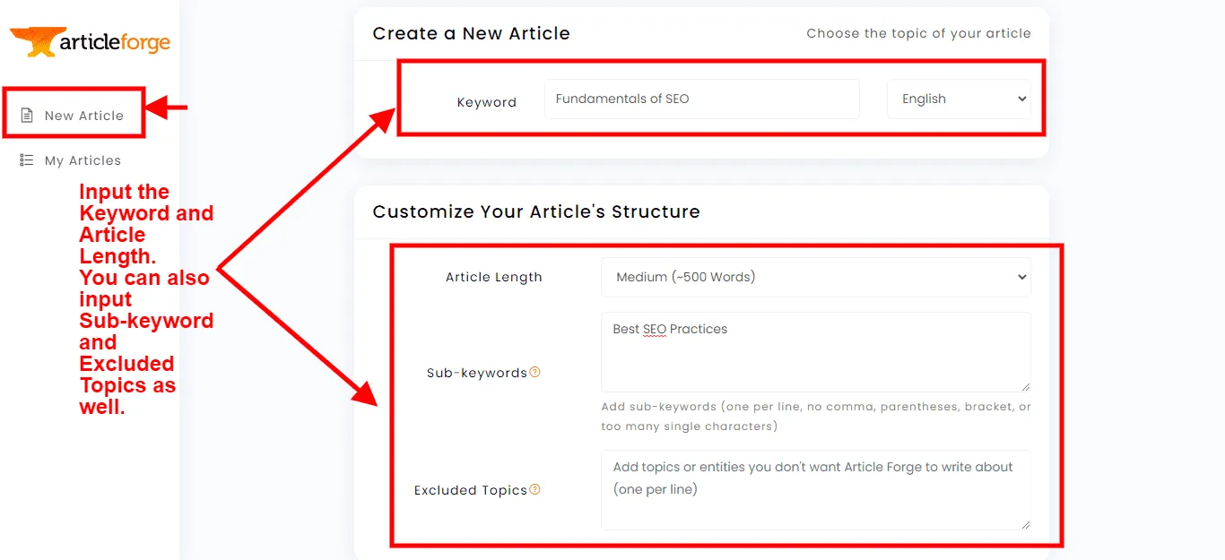 Create a New Article