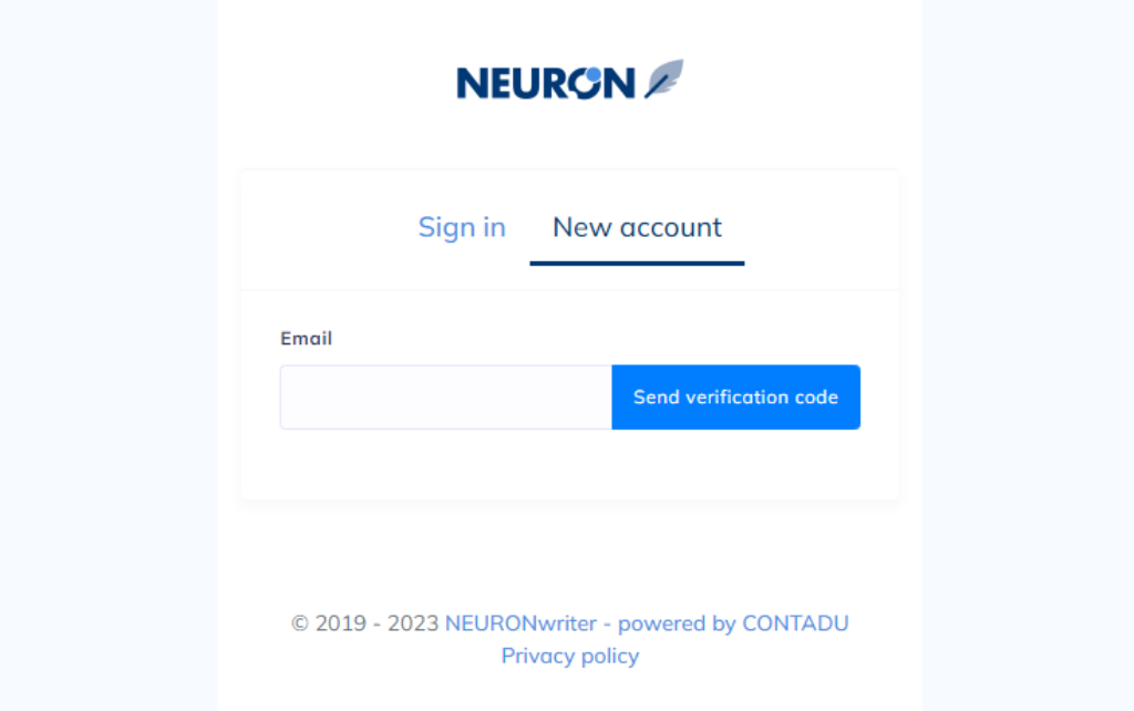 NeuronWriter sign in