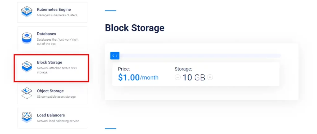 Vultr Block Storage Pricing