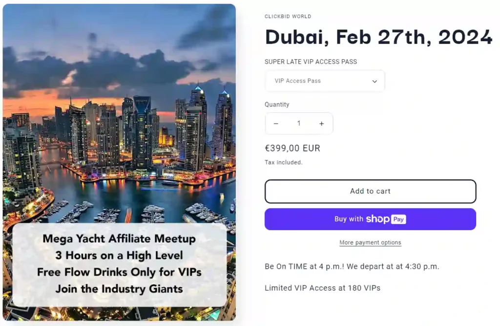 Passes for ClickBid Meetup Dubai 2024