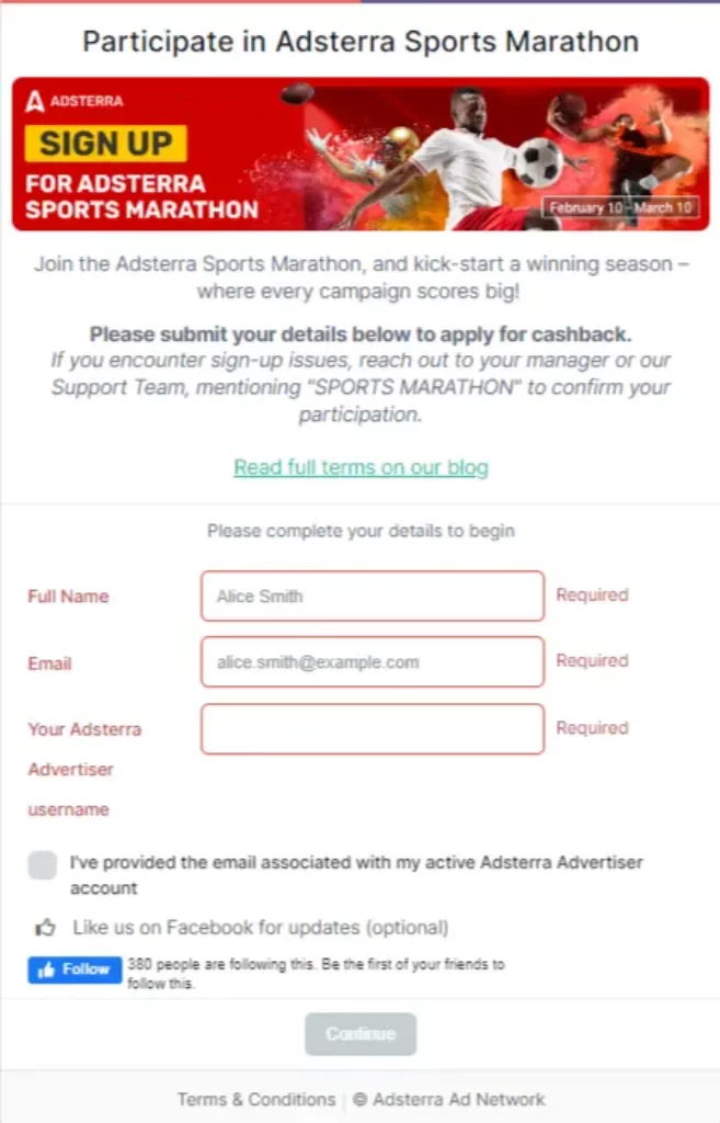 Adsterra Sports Marathon Sign Up