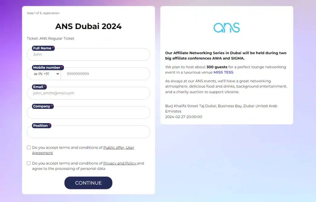 Tickets for ANS Dubai 2024