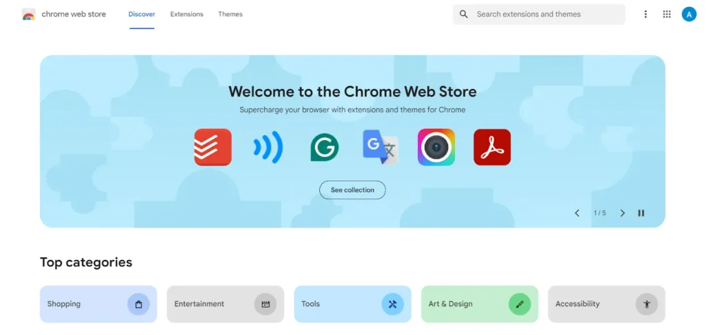 Access the Chrome Web Store