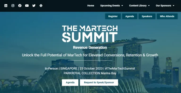 The MarTech Summit Revenue Generation Singapore 2023: Empower Innovation with Leaders