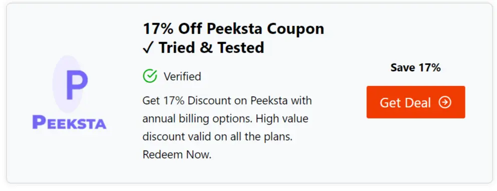 Peeksta Coupon