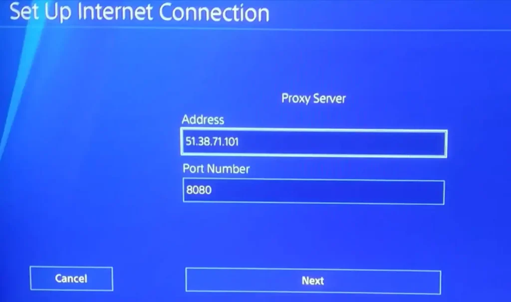 Proxy Server Setup PS4 PS5